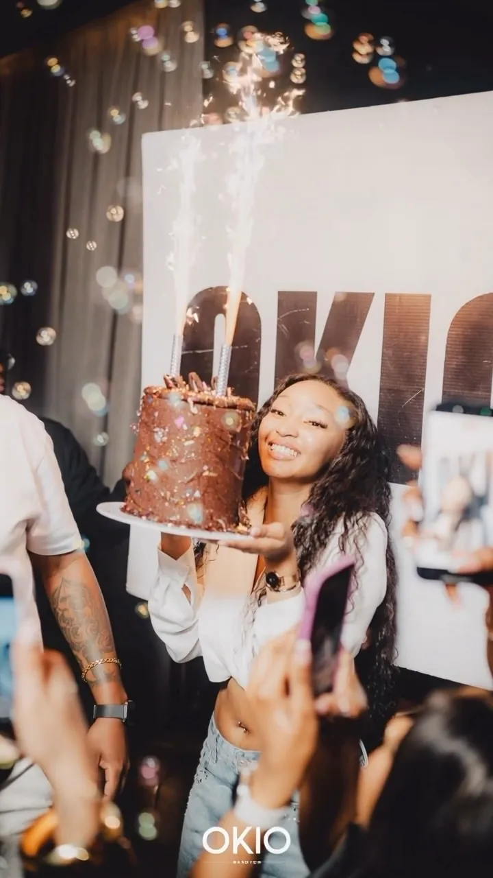 Birthday cake with sparklers