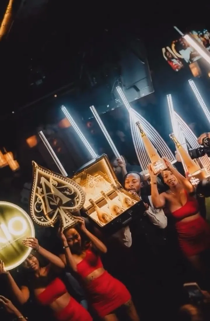 Bottle parade with sparklers and spade boards