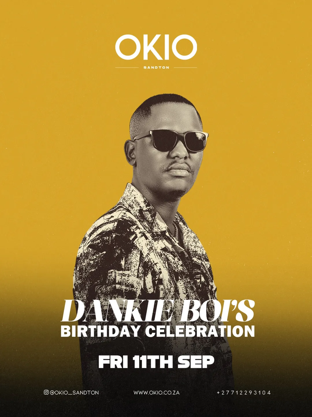 Poster: Dankie Boi's birthday celebration, Friday 11 September