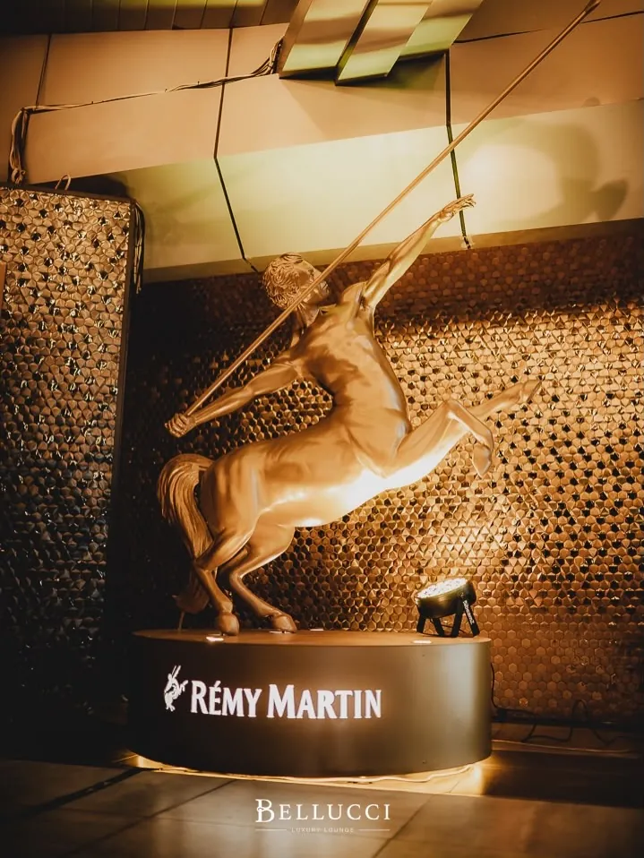 Remy Martin centaur sculpture at Bellucci